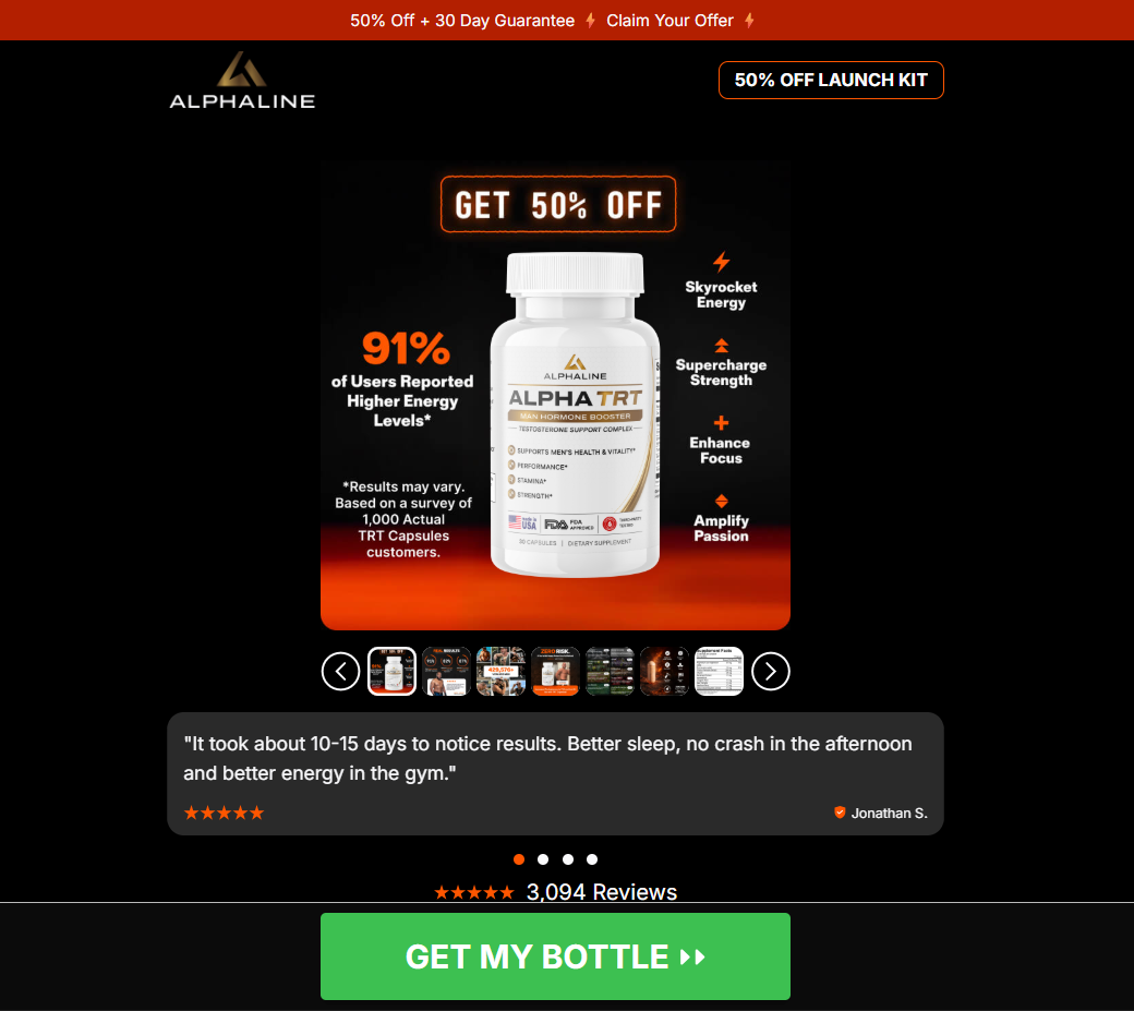 ALPHALINE Alpha TRT Male Enhancement Capsules