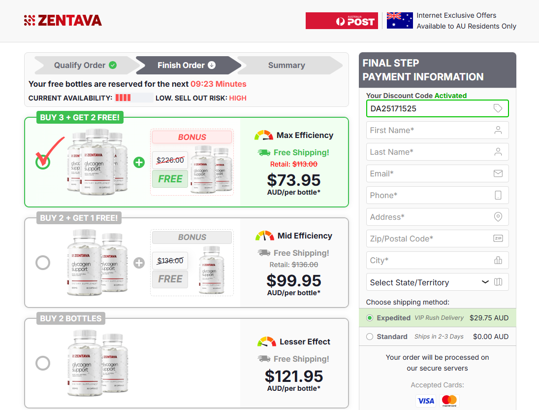 Zentava Glycogen Control Australia